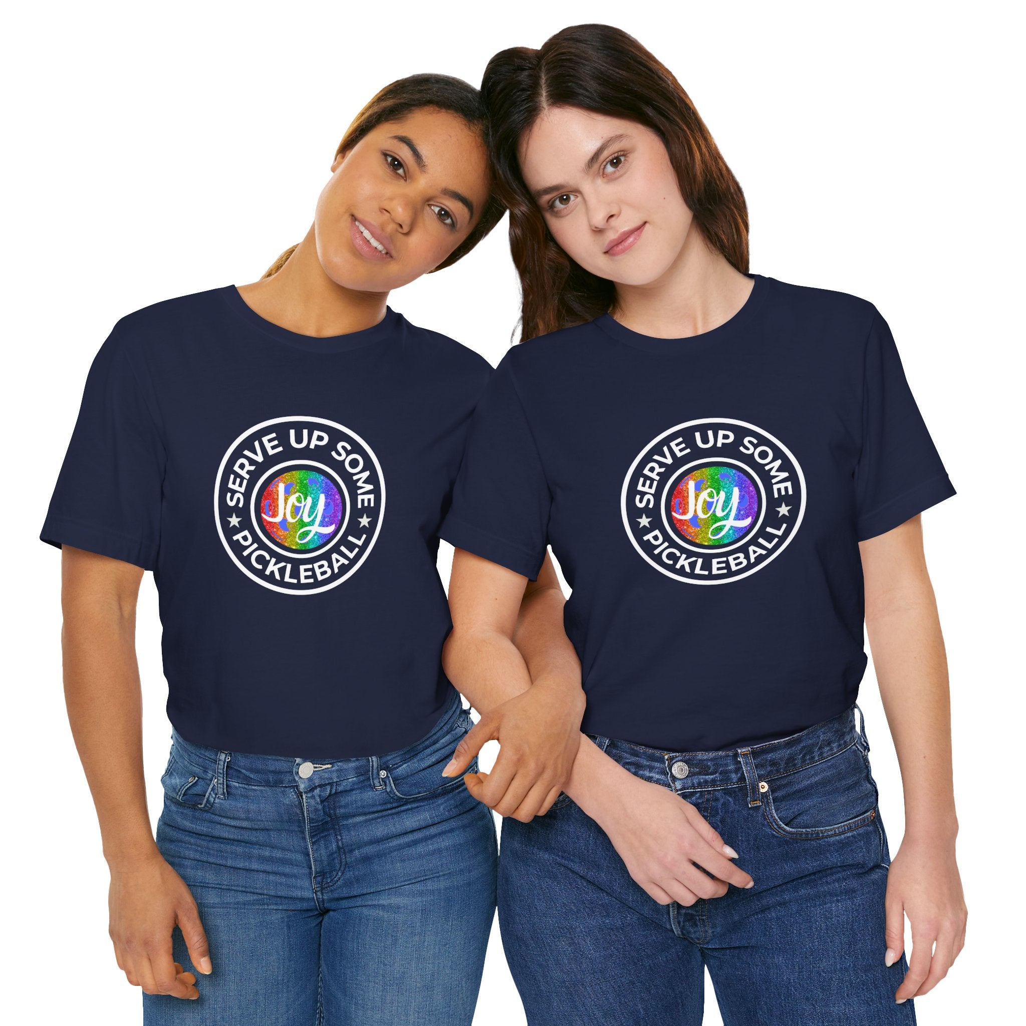 LGBTQ2 Pride pickleball T-shirt by Printify featuring colorful pride flag design on a comfortable cotton t-shirt