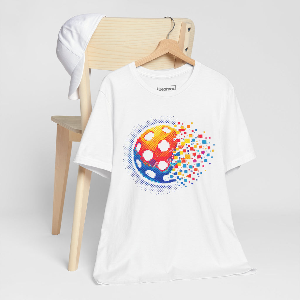 Pixelated Pickleball Tee — Retro Court Graphic T-Shirt-PeaMac Tees