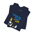 Women's retro-inspired pickleball T-shirt with vertical 'PICKLEBALL' back print, by Printify, casual sportswear.