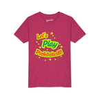 Youth neon green pickleball graphic T-shirt for kids from Printify, featuring playful pickleball design on soft kids' clothing.