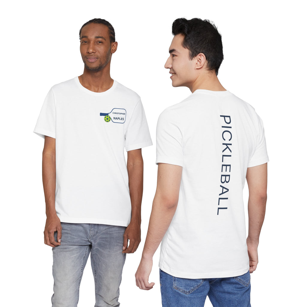 Personalized Pickleball T-Shirt | Custom Name & City Paddle Tee - Product Photo - PeaMacTees