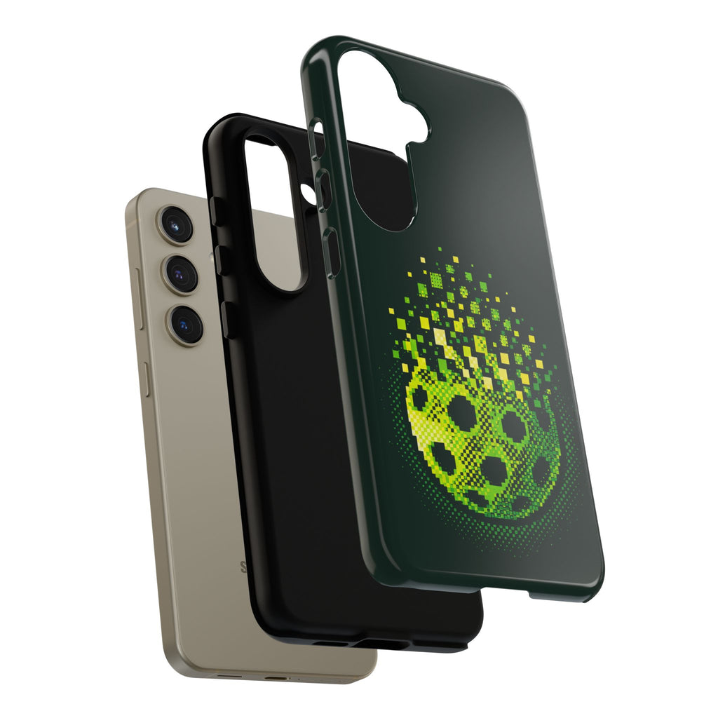 Pixelated Pickleball Electric Green Phone Case —  Compatible with iPhone, Samsung & Google Pixel-PeaMac Tees