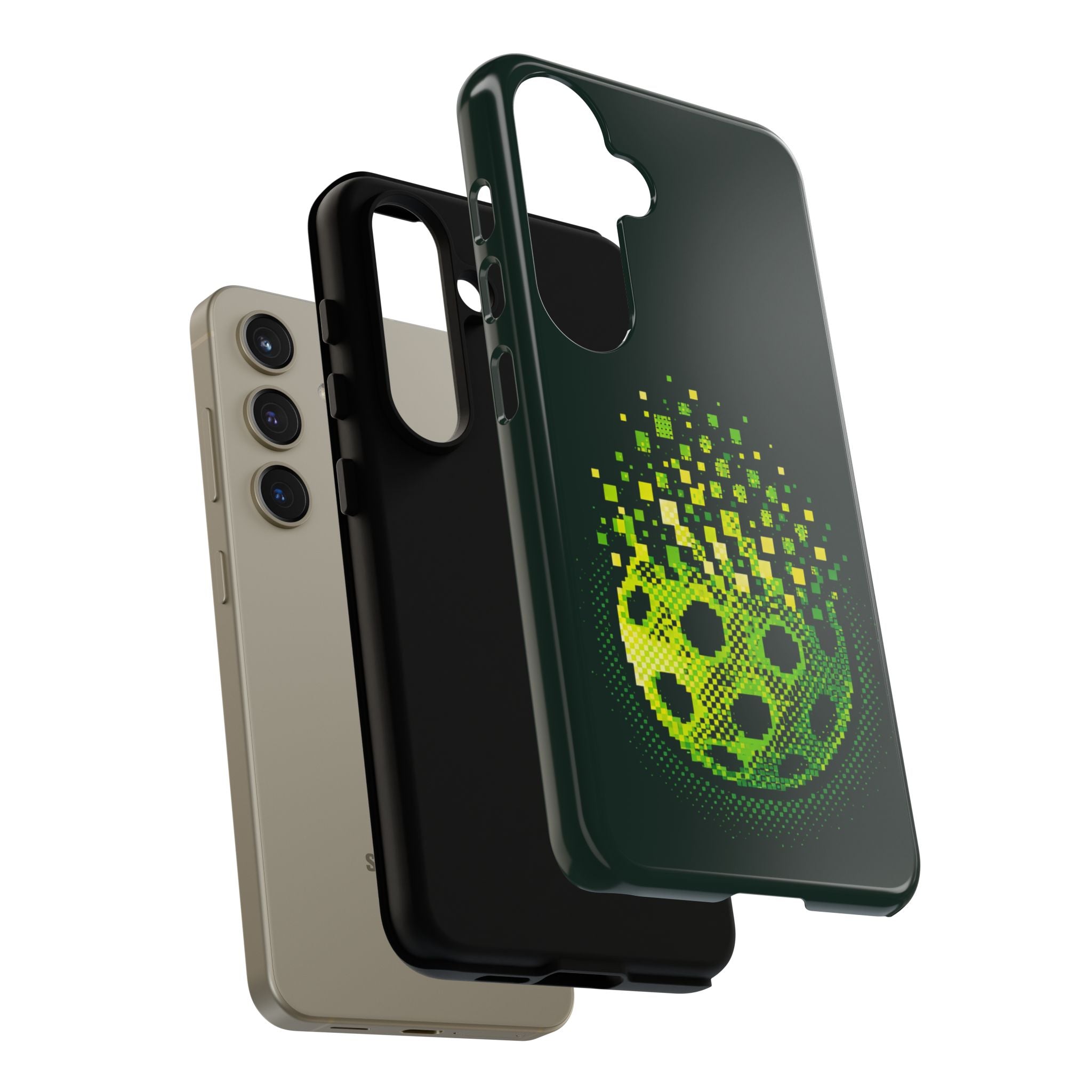 Pixelated Pickleball Electric Green Phone Case —  Compatible with iPhone, Samsung & Google Pixel-PeaMac Tees