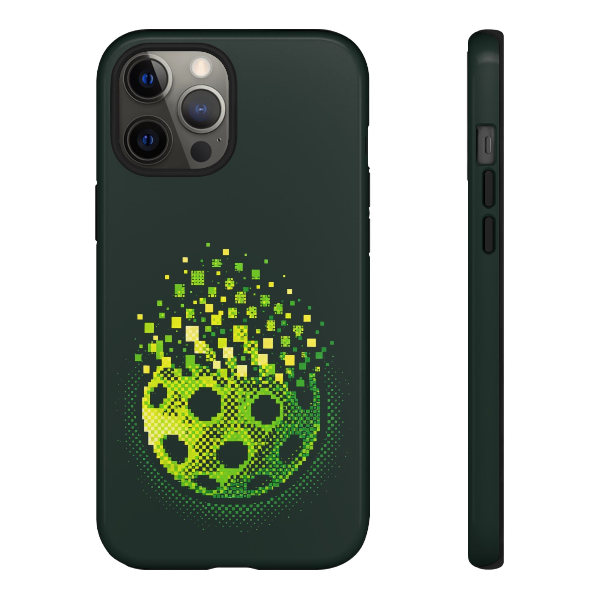 Pixelated Pickleball Electric Green Phone Case —  Compatible with iPhone, Samsung & Google Pixel-PeaMac Tees