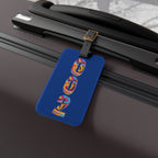 Pickleball Court ID luggage tag by Printify featuring a colorful design, durable strap, and clear identification window for travel.