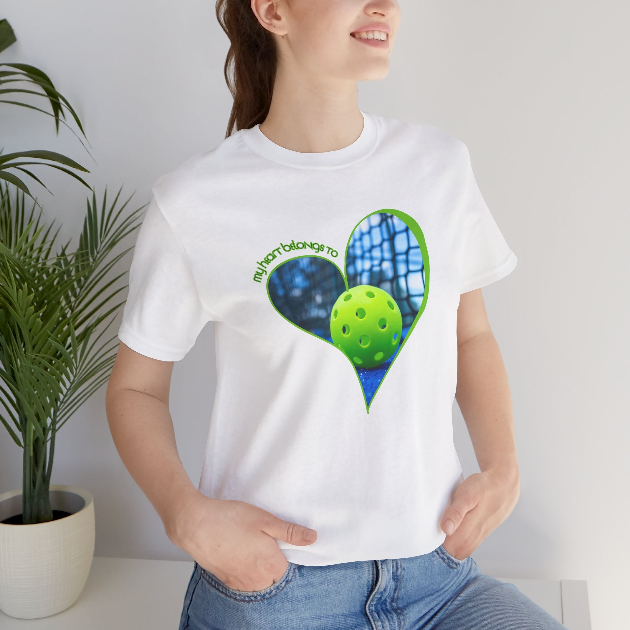 Unisex My Heart Belongs To Pickleball T-Shirt | Relaxed Fit, Soft & Comfy Tee | Lightweight Activewear