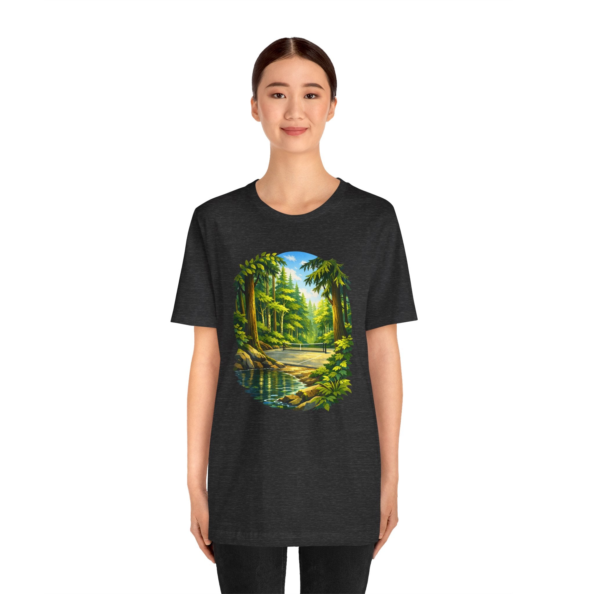 Bainbridge Island Hidden Pickleball Forest T-Shirt | Pacific Northwest Outdoor Court Graphic Tee | Unisex Pickleball Apparel