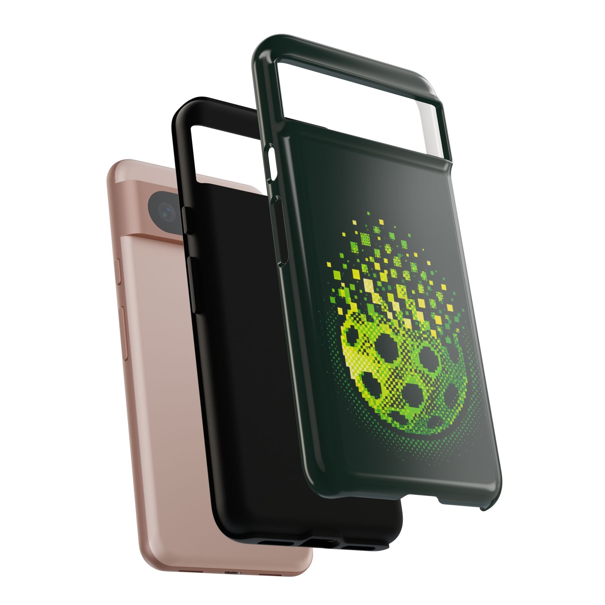 Pixelated Pickleball Electric Green Phone Case —  Compatible with iPhone, Samsung & Google Pixel-PeaMac Tees