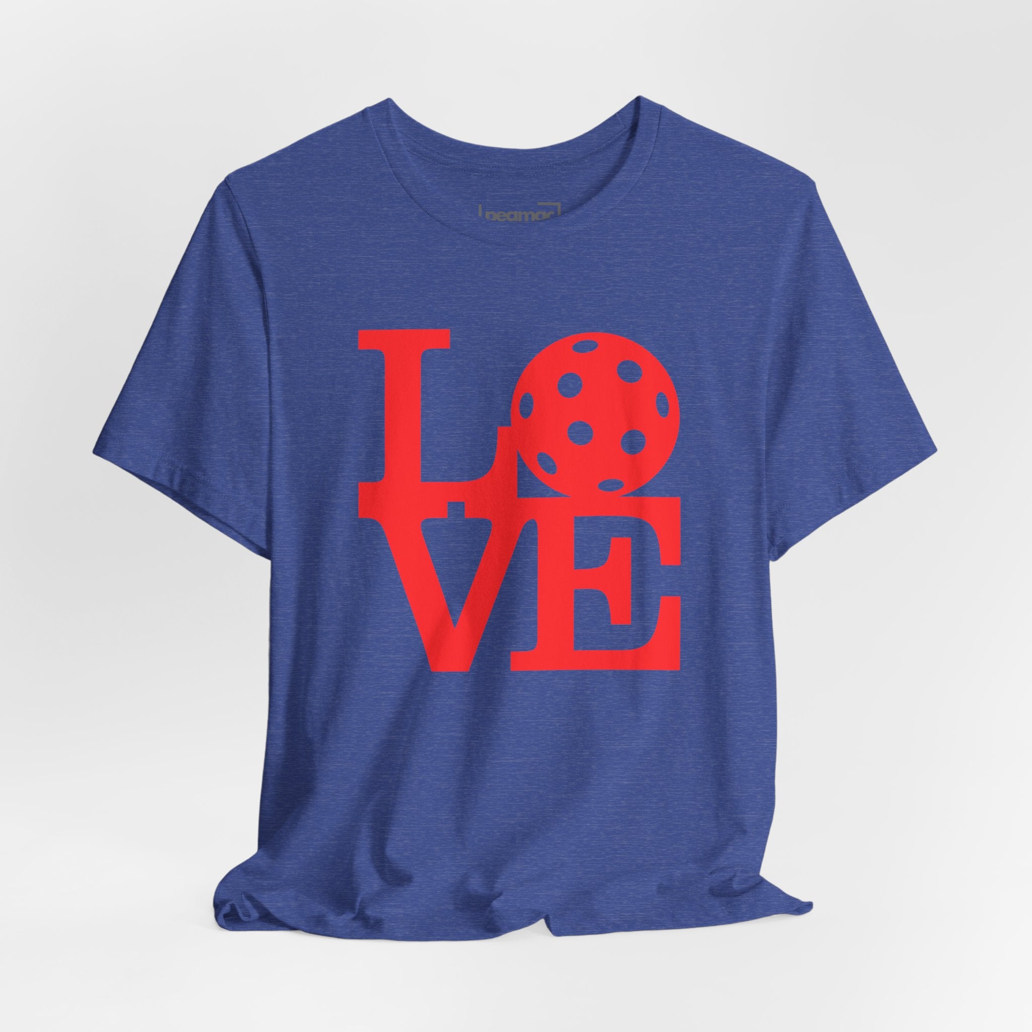 Red Pickleball graphic T-shirt by Printify featuring bold pop art design, casual fit, perfect for pickleball enthusiasts.