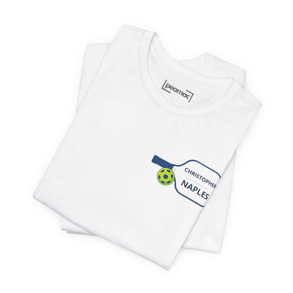 Personalized Pickleball T-Shirt | Custom Name & City Paddle Tee - Product Photo - PeaMacTees