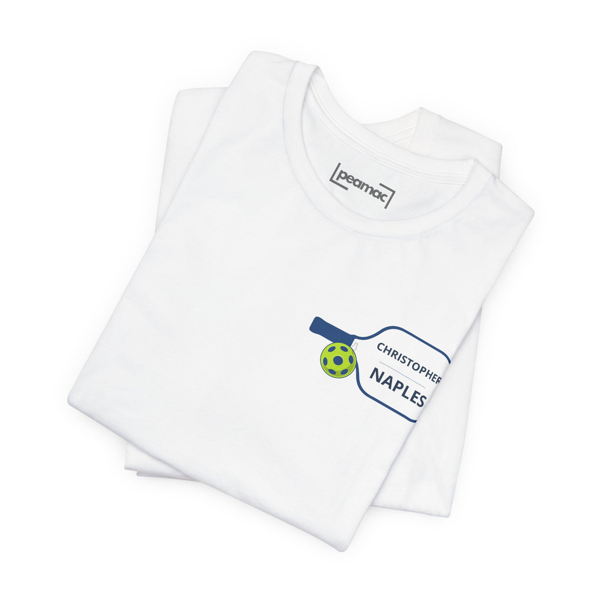 Personalized Pickleball T-Shirt | Custom Name & City Paddle Tee - Product Photo - PeaMacTees
