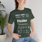 Women's Pickler Funny Definitions T-Shirt featuring white text, lightweight activewear, ideal for pickleball enthusiasts by Printify.