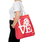 LOVE Pickleball Tote Bag — Sporty Orange & Pink Large Carryall