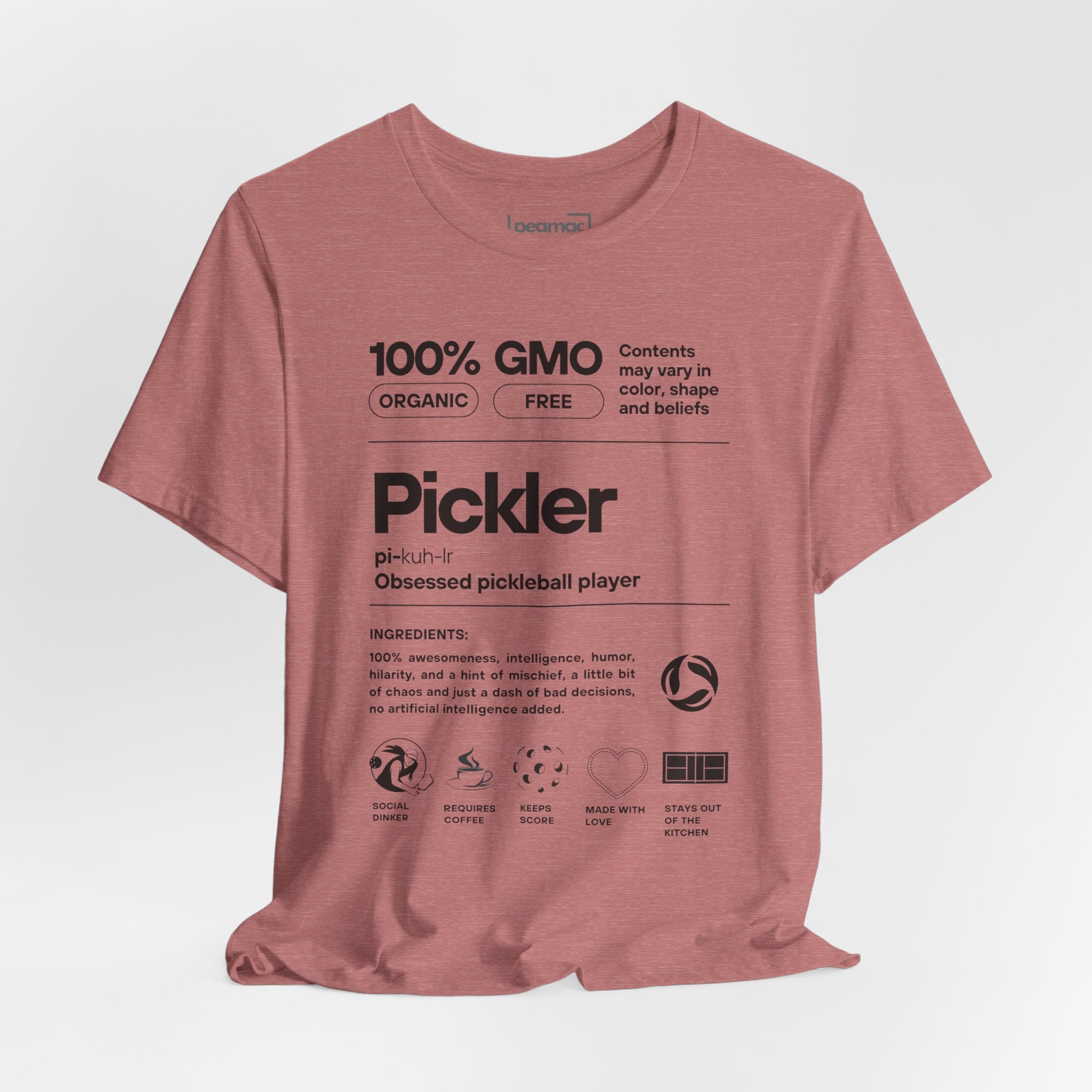 Women's Pickler Funny Definitions T-Shirt by Printify featuring black text, lightweight activewear perfect for pickleball enthusiasts.