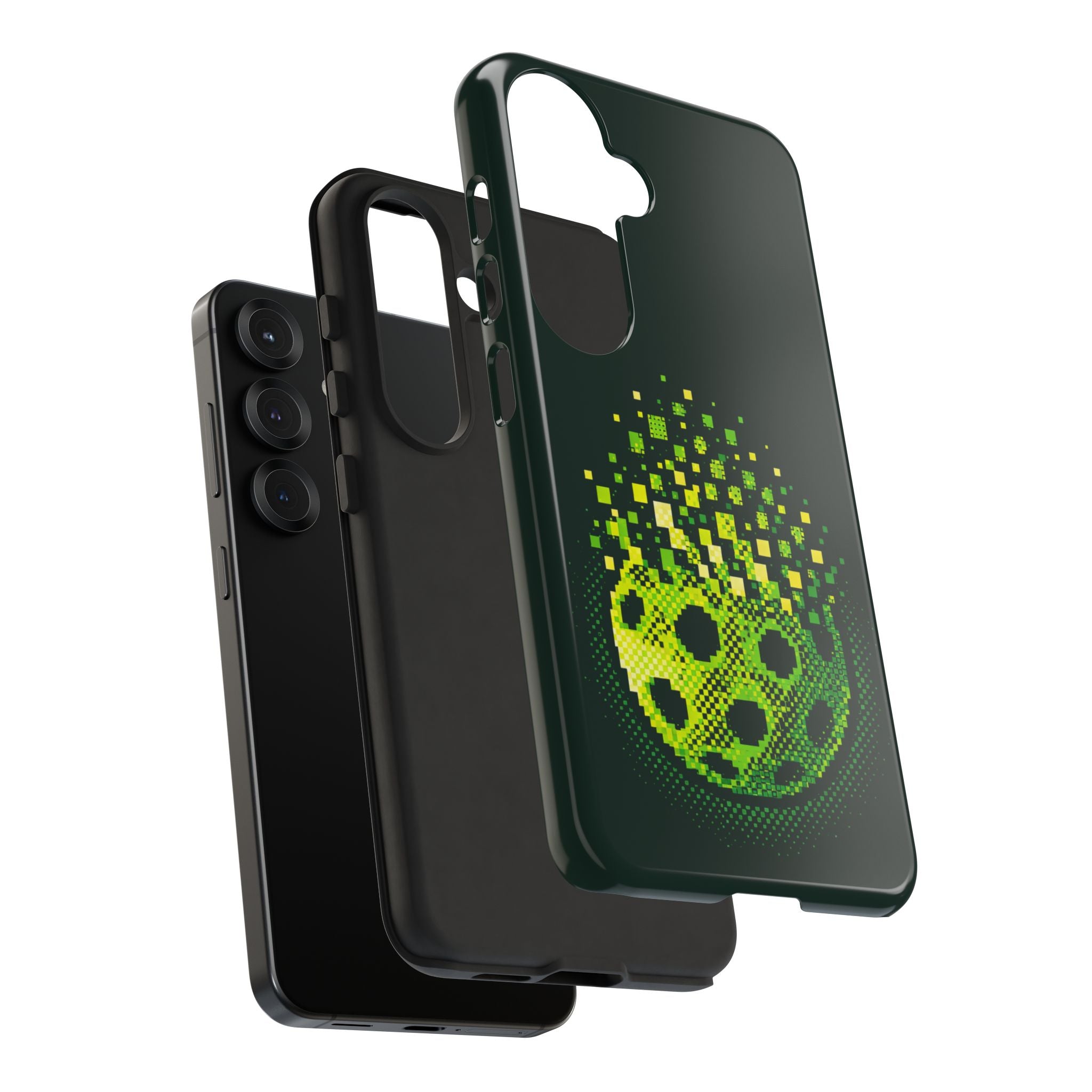 Pixelated Pickleball Electric Green Phone Case —  Compatible with iPhone, Samsung & Google Pixel-PeaMac Tees