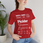 Women's Pickler Funny Definitions T-Shirt by Printify featuring white text and lightweight activewear fabric, perfect for pickleball fans.