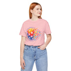 Matrix Burst Pickleball Tee by Printify featuring retro court graphic on a stylish T-shirt, perfect for pickleball enthusiasts.