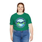 Unisex Bainbridge Island Pickleball T-Shirt with "Birthplace of Pickleball 1965" graphic, white fabric, casual style.