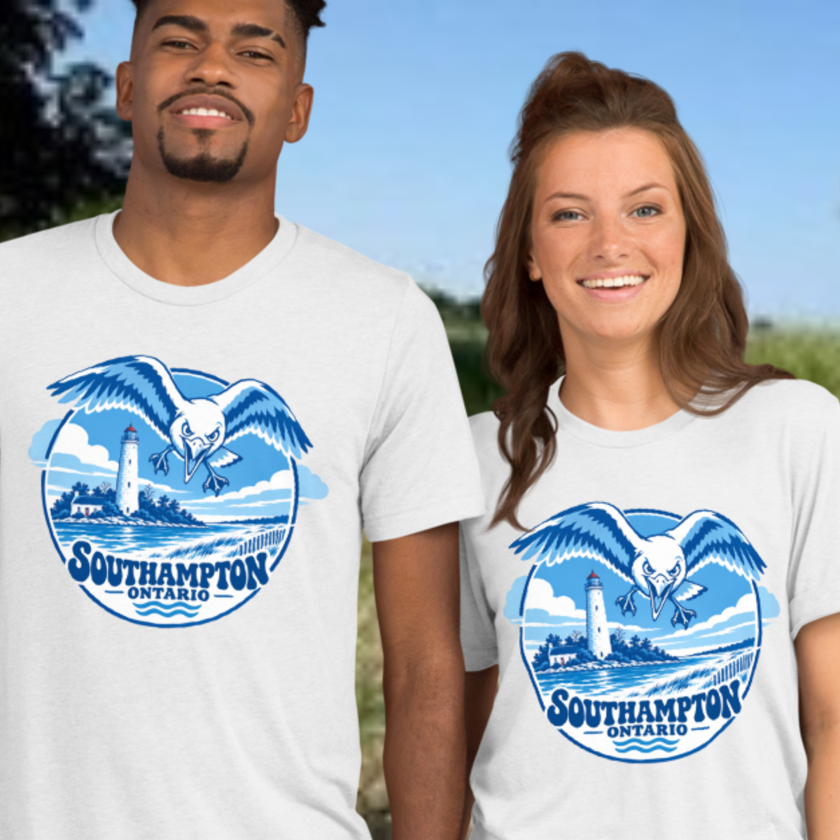 Southampton Ontario Canada with Seagull Retro Souvenir T-shirt