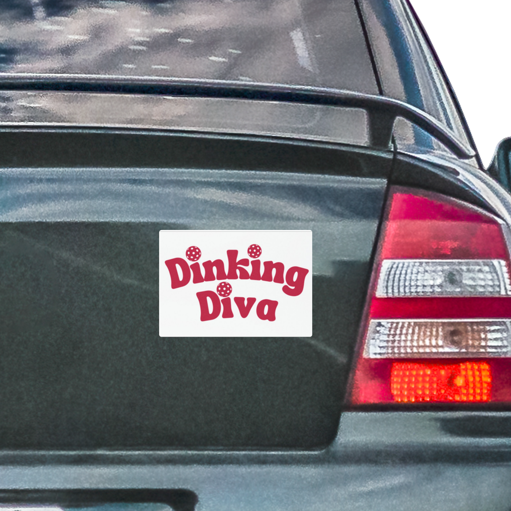 Dinking Diva Pickleball Car Magnet - 7.5" x 4.5" - Image 1 - PeaMacTees