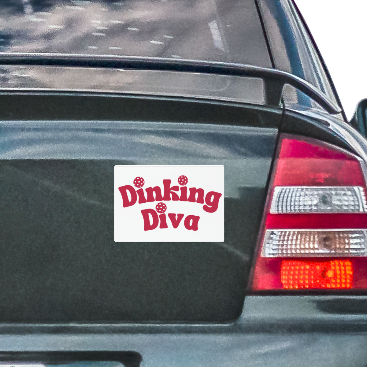 Dinking Diva Pickleball Car Magnet - 7.5" x 4.5" - Image 1 - PeaMacTees