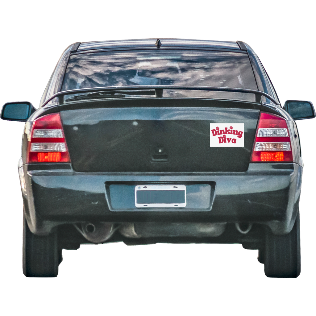 Dinking Diva Pickleball Car Magnet - 7.5" x 4.5" - Image 2 - PeaMacTees