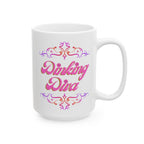 Dinking Diva Pickleball Mug - Pink Filigree Ceramic Coffee Cup - 11oz and 15oz - Image 4 - PeaMacTees