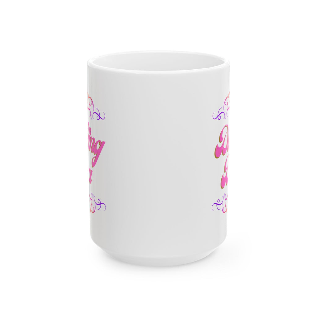 Dinking Diva Pickleball Mug - Pink Filigree Ceramic Coffee Cup - 11oz and 15oz - Image 5 - PeaMacTees