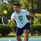 PeaMac Pickleball Tees Dinks Responsibly funny pickleball T-shirt with paddle and ball graphic, casual courtwear for pickleball players.