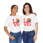 LOVE Pickleball Pride Tee - Rainbow LGBTQ2 Tr-Blend T-Shirt
