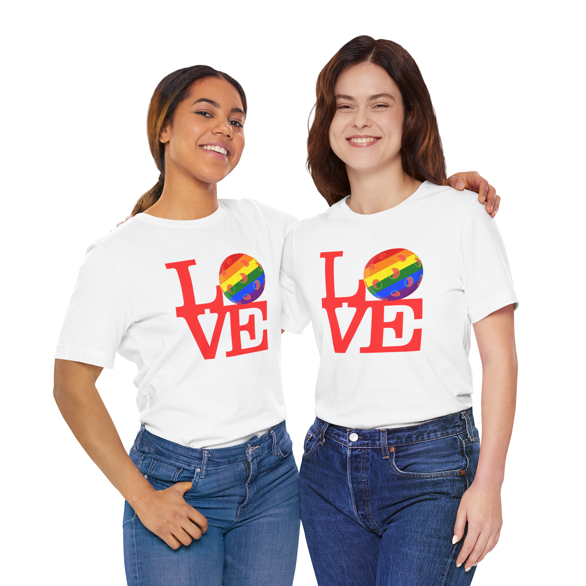 LOVE Pickleball Pride Tee - Rainbow LGBTQ2 Tr-Blend T-Shirt