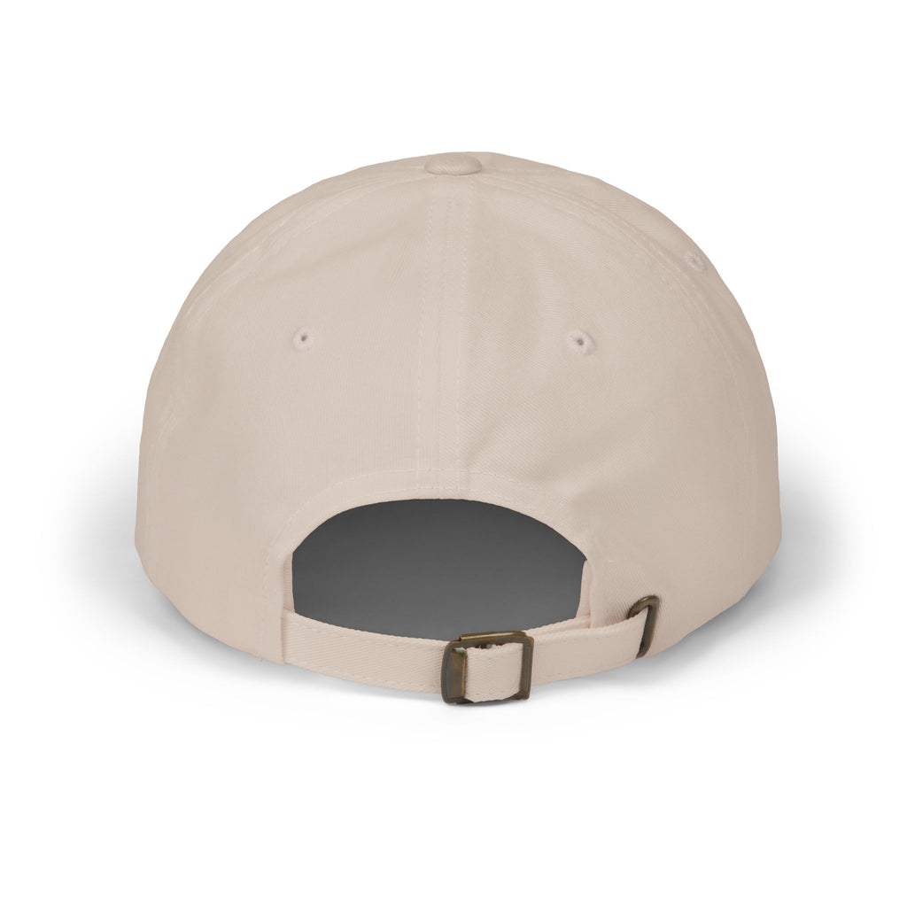 Embroidered Dinking Diva Pickleball Baseball Cap, Leather and Brass Closure - Stone - Back - PeaMacTees