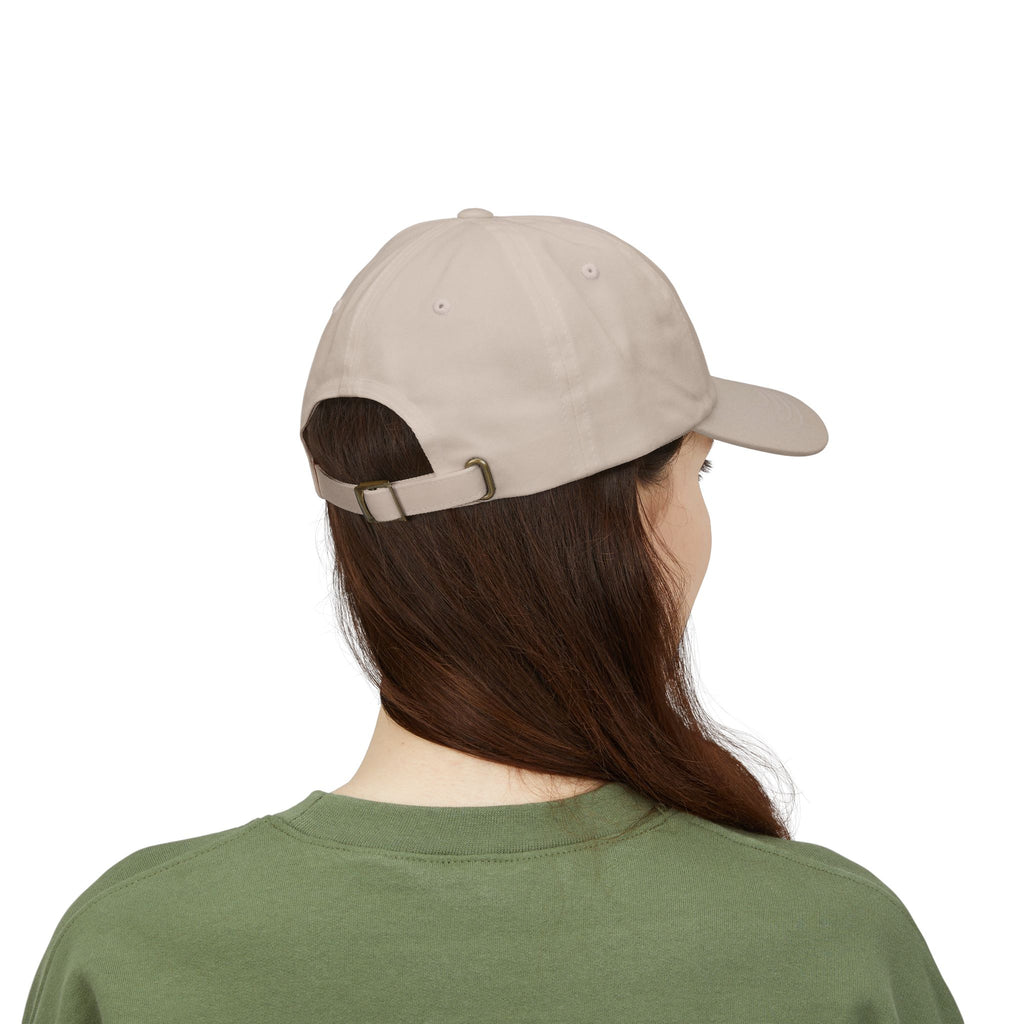 Embroidered Dinking Diva Pickleball Baseball Cap, Leather and Brass Closure - Stone - Model back - PeaMacTees