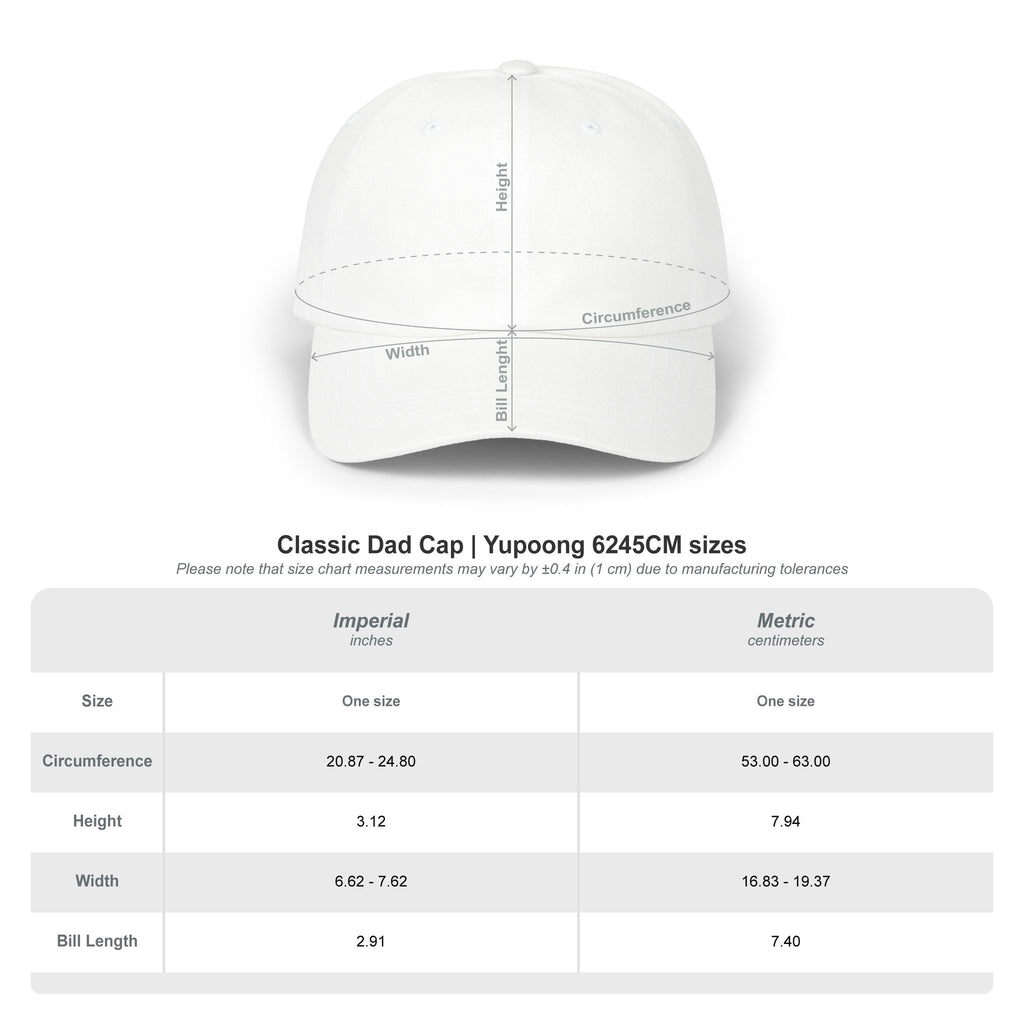 Embroidered Dinking Diva Pickleball Baseball Cap, Leather and Brass Closure - Size Guide - PeaMacTees