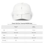 Embroidered Dinking Diva Pickleball Baseball Cap, Leather and Brass Closure - Size Guide - PeaMacTees