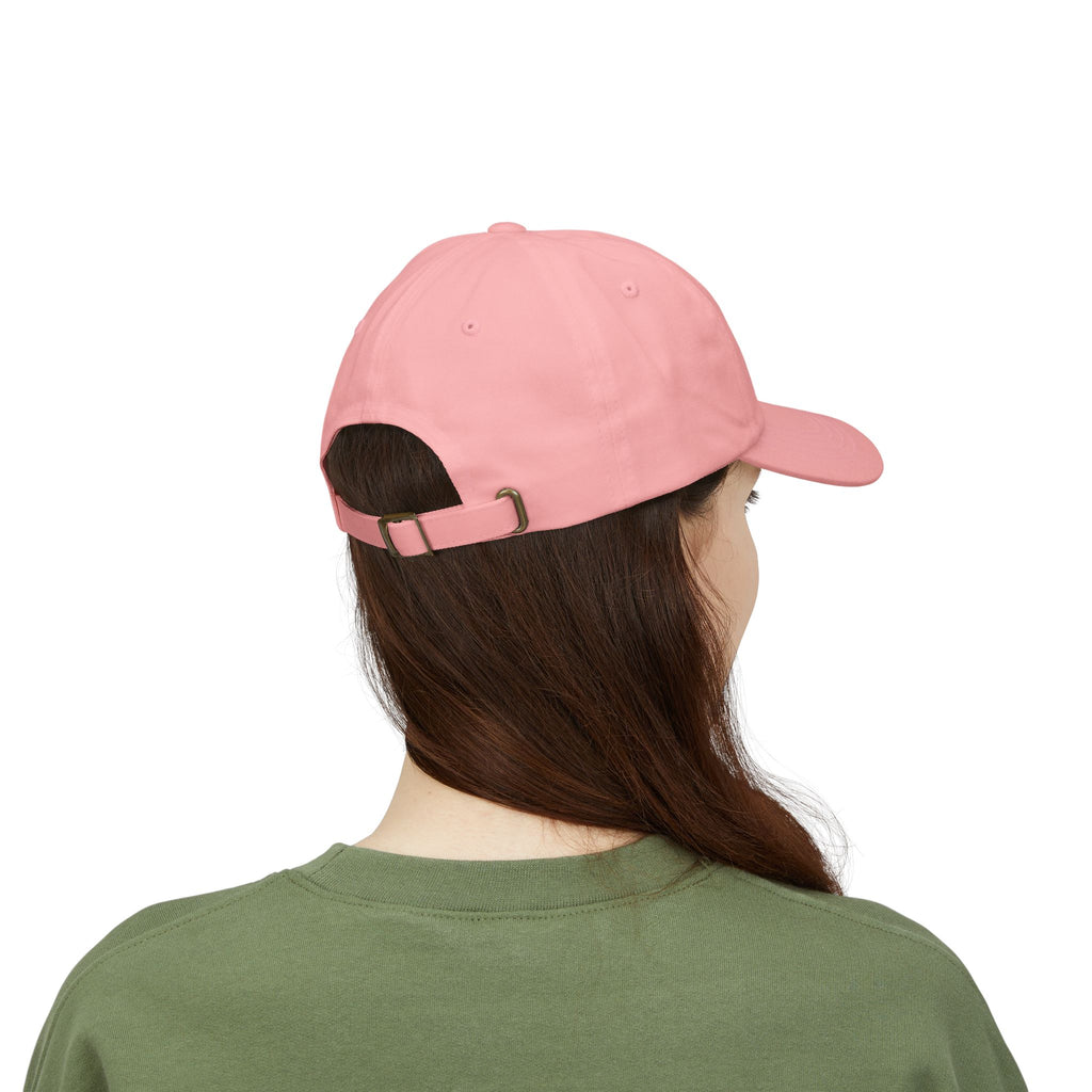 Embroidered PickleTOwn (Toronto) Classic Baseball Hat - 5 Colours Cap - Adjustable Brass Buckle - Pink - Model back - PeaMacTees