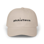 Embroidered PickleTOwn (Toronto) Classic Baseball Hat - 5 Colours Cap - Adjustable Brass Buckle - Stone - Front - PeaMacTees