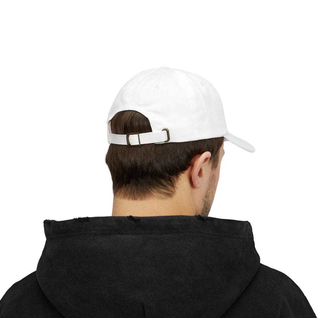 Embroidered PickleTOwn (Toronto) Classic Baseball Hat - 5 Colours Cap - Adjustable Brass Buckle - White - Model back male - PeaMacTees