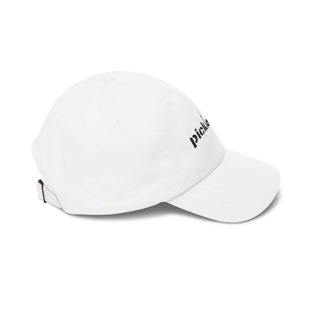 Embroidered PickleTOwn (Toronto) Classic Baseball Hat - 5 Colours Cap - Adjustable Brass Buckle - White - Side - PeaMacTees