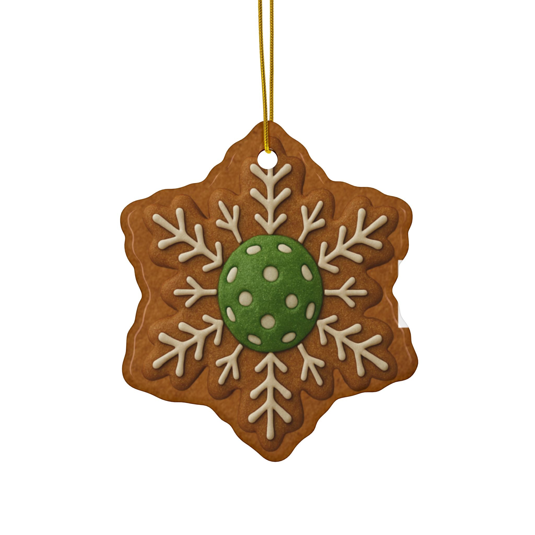Pickleball Christmas Ornaments | Decorative Gingerbread Style | 4 Festive Holiday Decor Shapes | Gift for Pickler Friends & Family