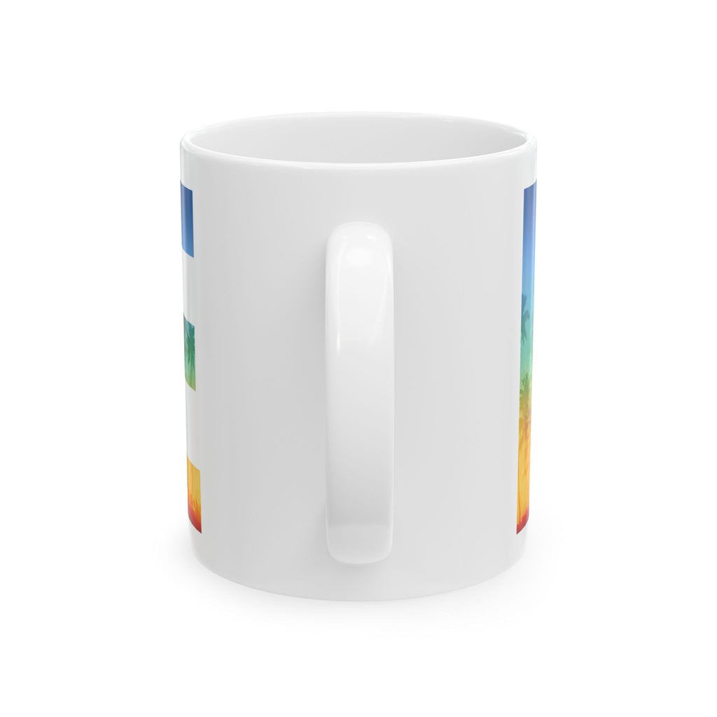 LOVE Rainbow Pride Ceramic Mug — Vibrant Tropical LGBTQ+ Coffee Cup (11oz, 15oz) - Image 4 - PeaMacTees