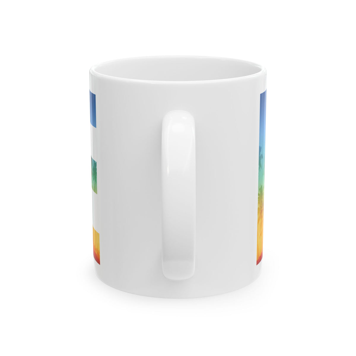 LOVE Rainbow Pride Ceramic Mug — Vibrant Tropical LGBTQ+ Coffee Cup (11oz, 15oz) - Image 4 - PeaMacTees