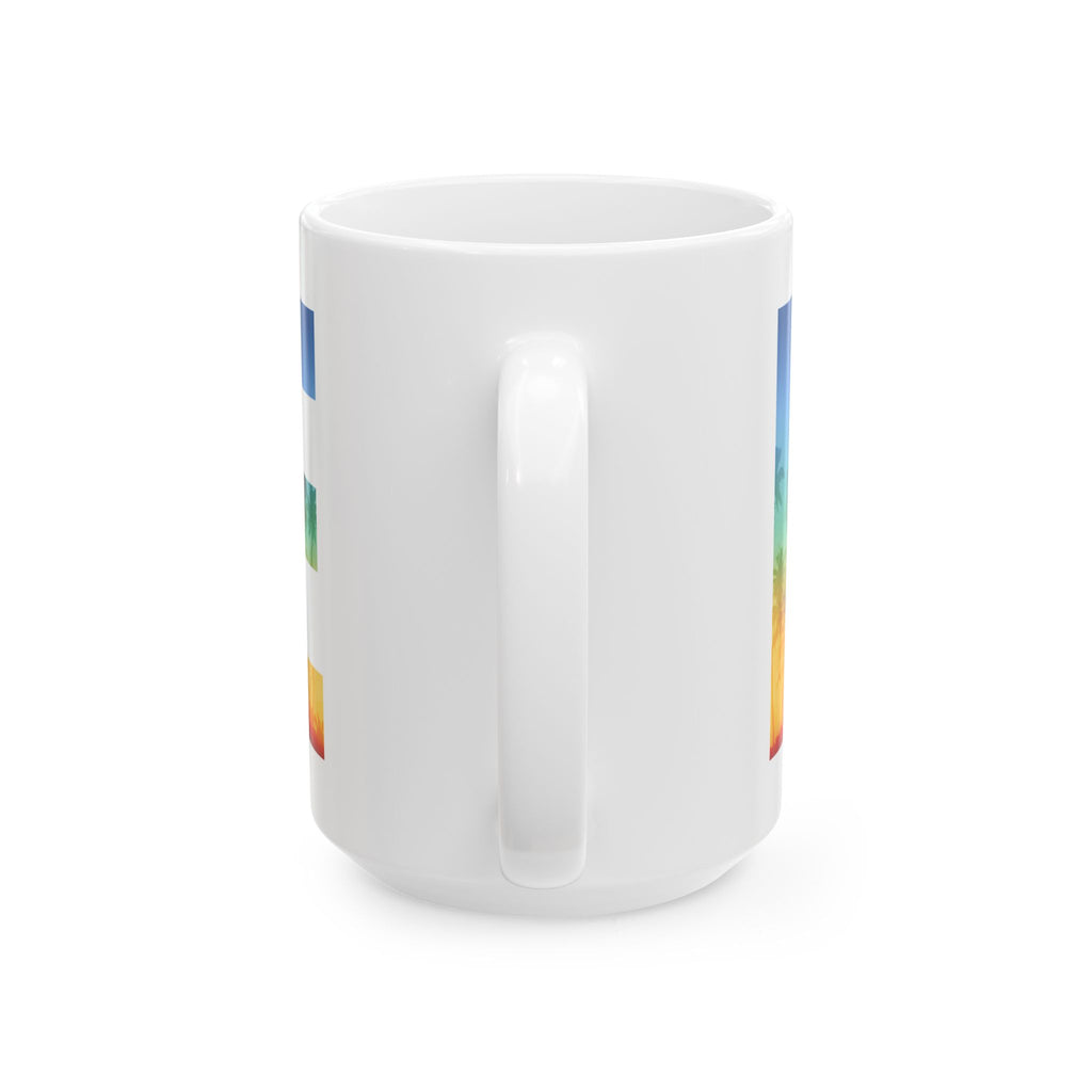 LOVE Rainbow Pride Ceramic Mug — Vibrant Tropical LGBTQ+ Coffee Cup (11oz, 15oz) - Image 9 - PeaMacTees