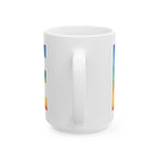 LOVE Rainbow Pride Ceramic Mug — Vibrant Tropical LGBTQ+ Coffee Cup (11oz, 15oz) - Image 9 - PeaMacTees