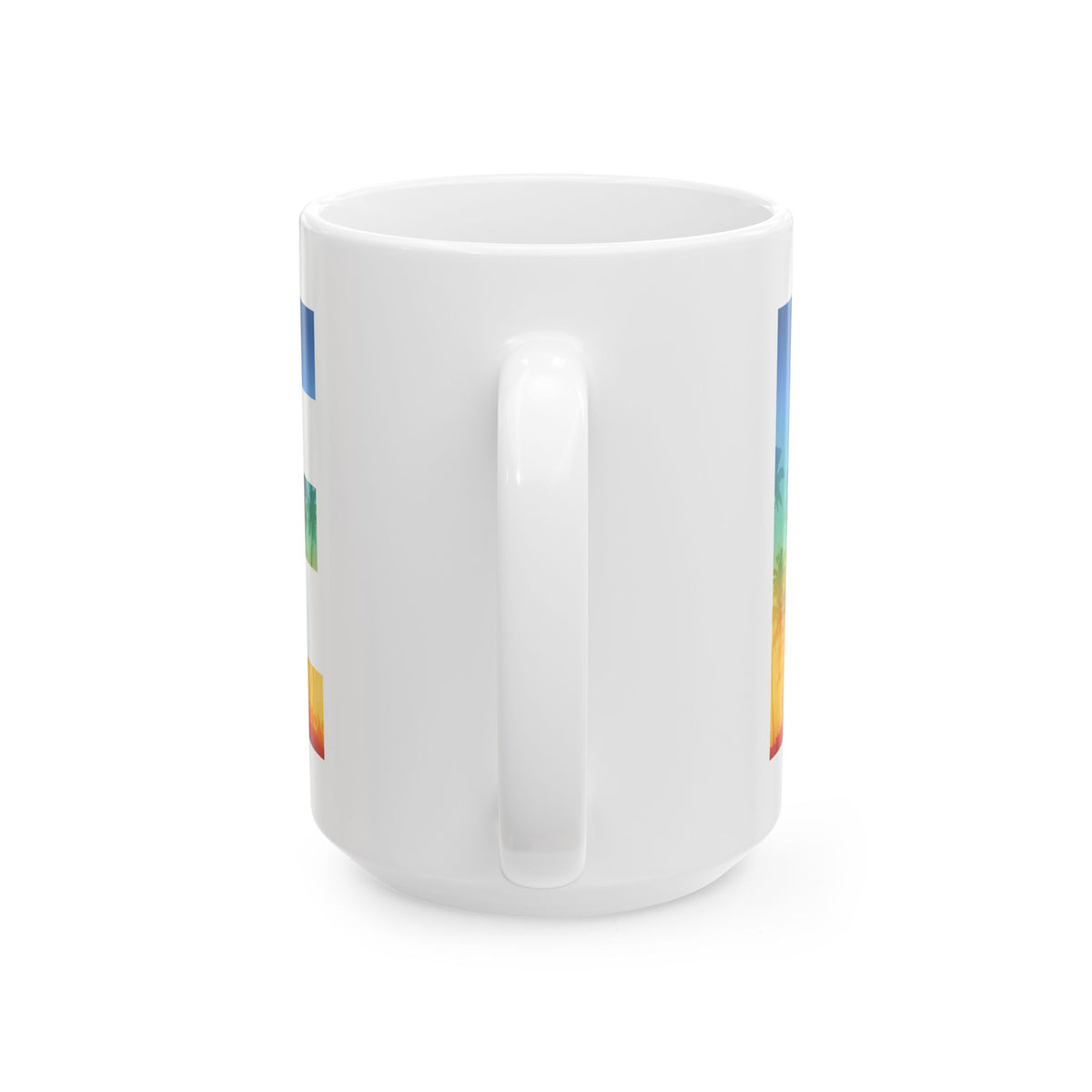 LOVE Rainbow Pride Ceramic Mug — Vibrant Tropical LGBTQ+ Coffee Cup (11oz, 15oz) - Image 9 - PeaMacTees