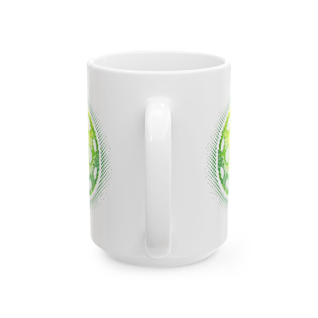 Matrix Burst Green Pickleball Ceramic Mug — Retro Exploding Pickleball Design (11oz & 15oz) - Image 9 - PeaMacTees