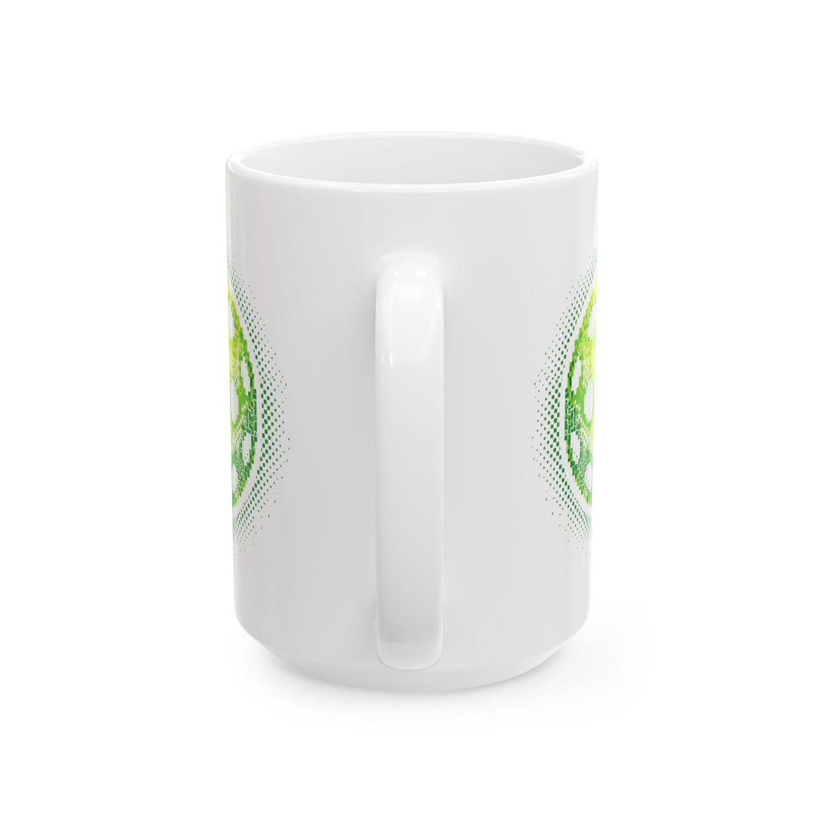 Matrix Burst Green Pickleball Ceramic Mug — Retro Exploding Pickleball Design (11oz & 15oz) - Image 9 - PeaMacTees