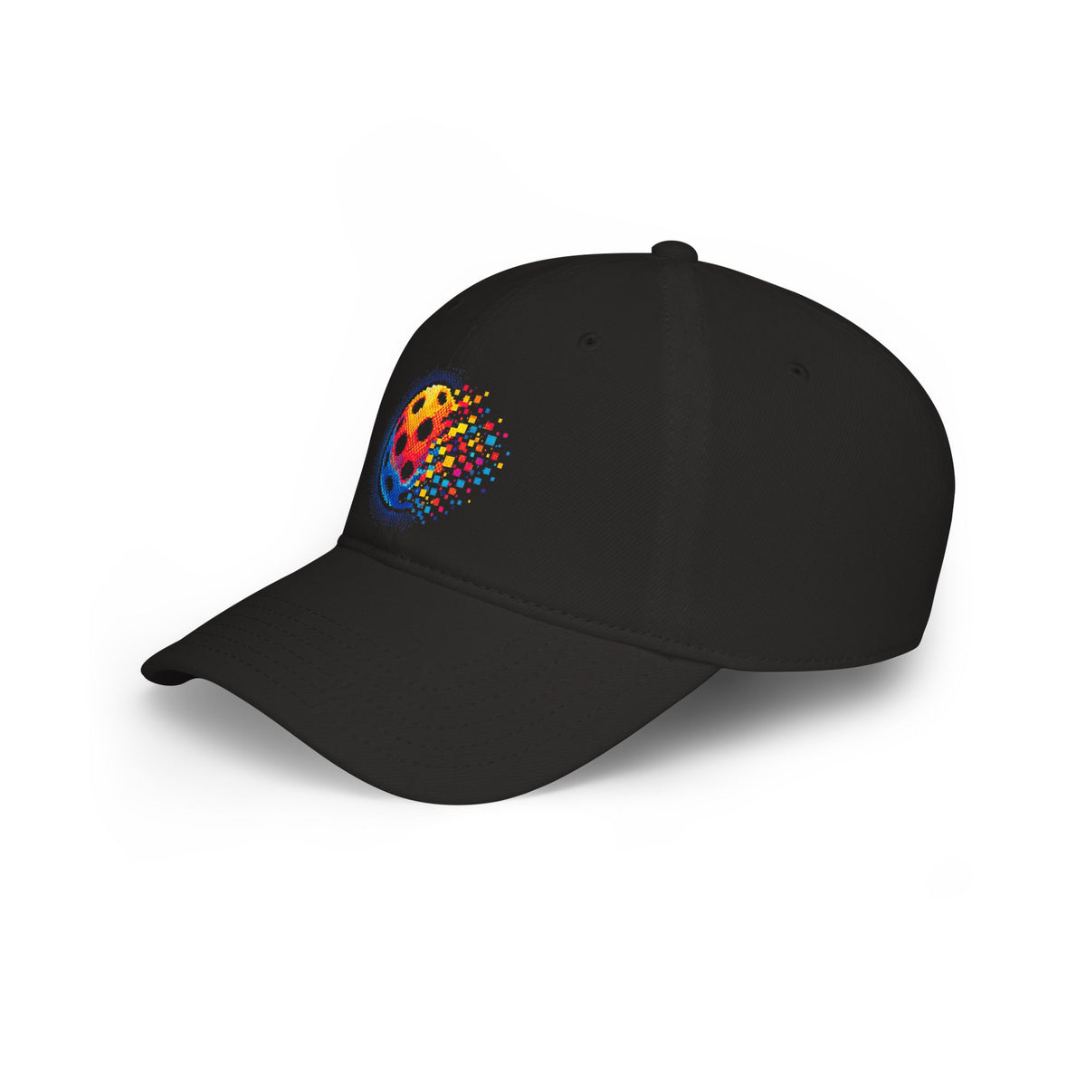Matrix Burst Pickleball Baseball Cap - Black - Side - PeaMacTees