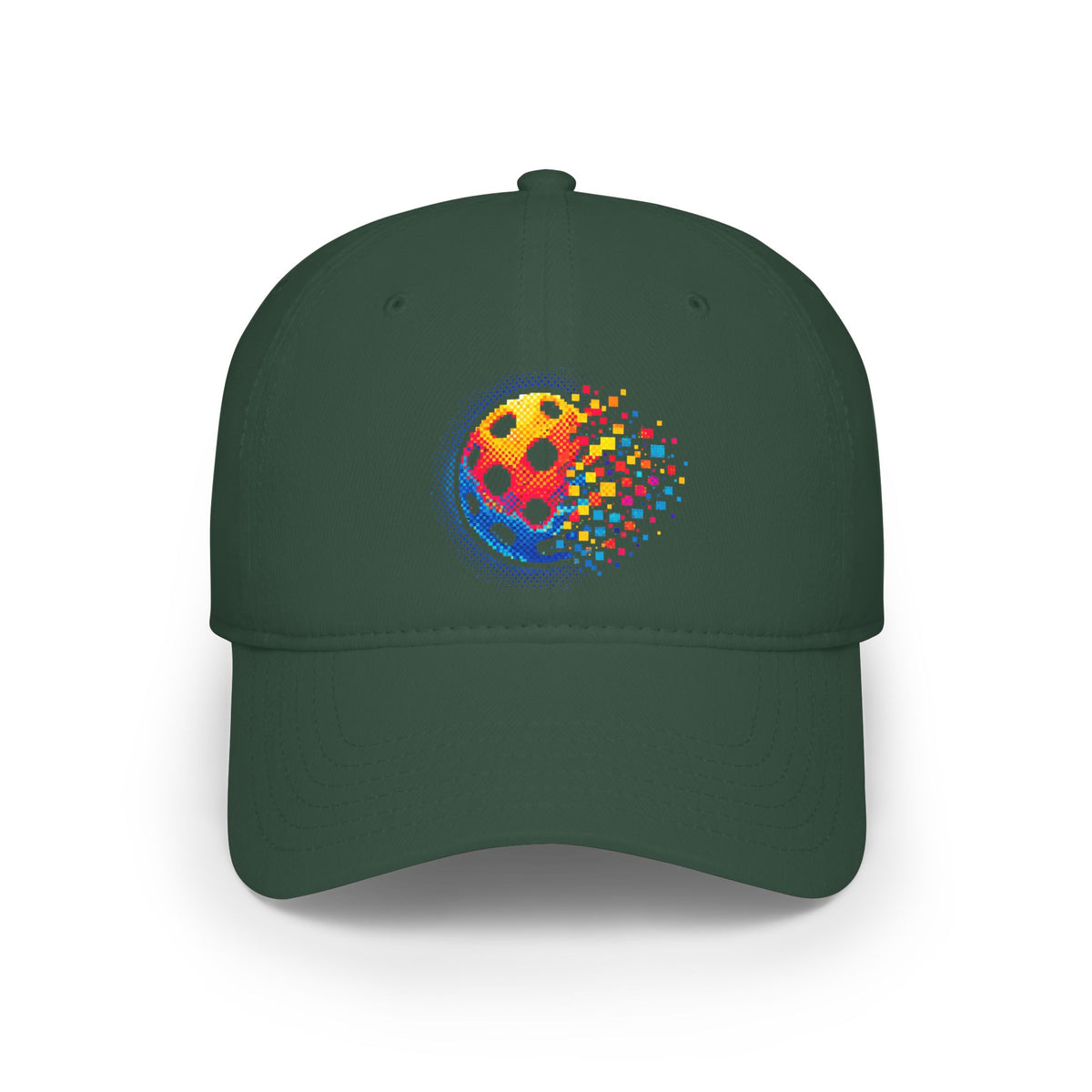 Matrix Burst Pickleball Baseball Cap - Dark Green - Front - PeaMacTees