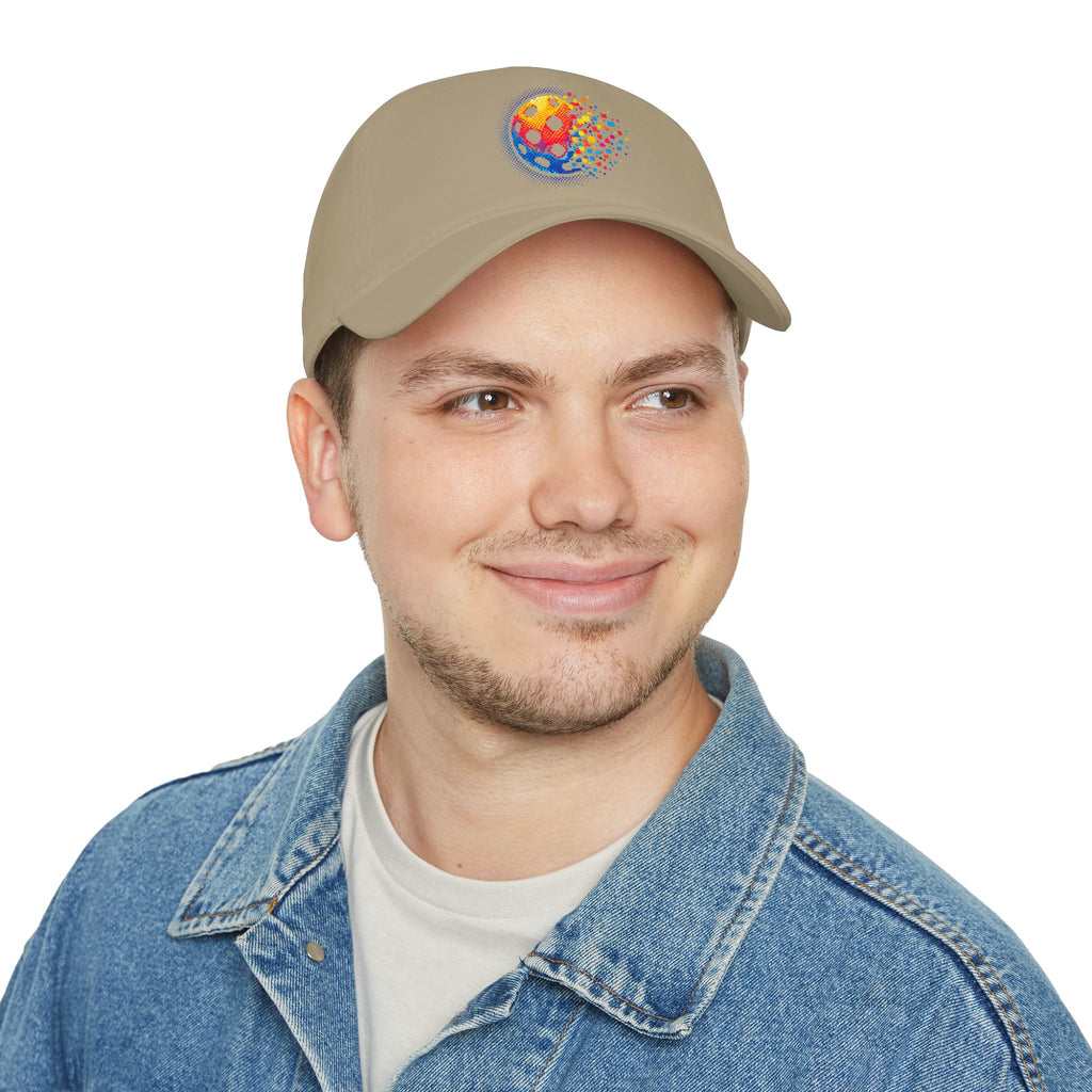 Matrix Burst Pickleball Baseball Cap - Khaki - Model - PeaMacTees